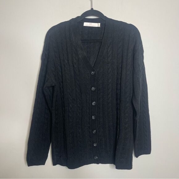 Rachel Parcell Black classic oversized black sweater cardigan NWOT XS - Picture 7 of 10